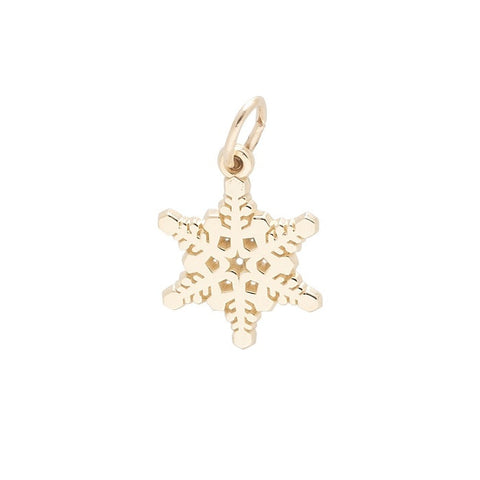 10k Yellow Gold Detailed Snowflake Charm