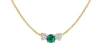 14k Yellow Gold Emerald & Canadian Diamond Three Across Pendant | Whistler Keepsake
