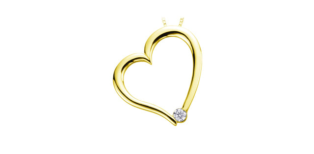 10k Yellow Gold Canadian Diamond Heart Pendant | Whistler Keepsake