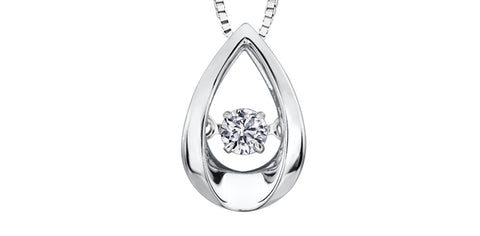 14k White Gold Solitaire Diamond Pendant