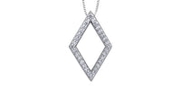 10k White Gold Diamond Marquise Shape Open Pendant | 0.16ct | Whistler Keepsake