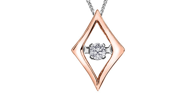 10k Rose Gold Canadian Diamond Marquise Dancing Pendant | 0.02ct | Whistler Keepsake