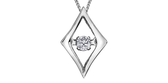 10k White Gold Canadian Diamond Marquise Dancing Pendant | Whistler Keepsake