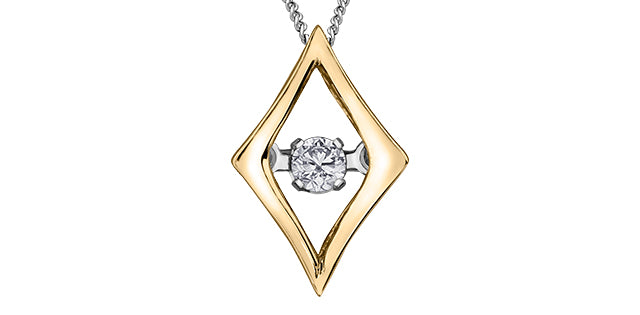 10k Yellow Gold Canadian Diamond Marquise Dancing Pendant | 0.02ct | Whistler Keepsake