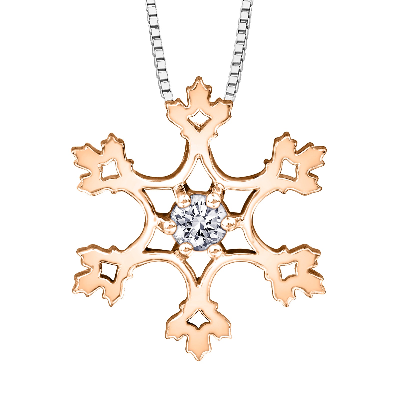 14k Canadian Diamond Snowflake Pendant