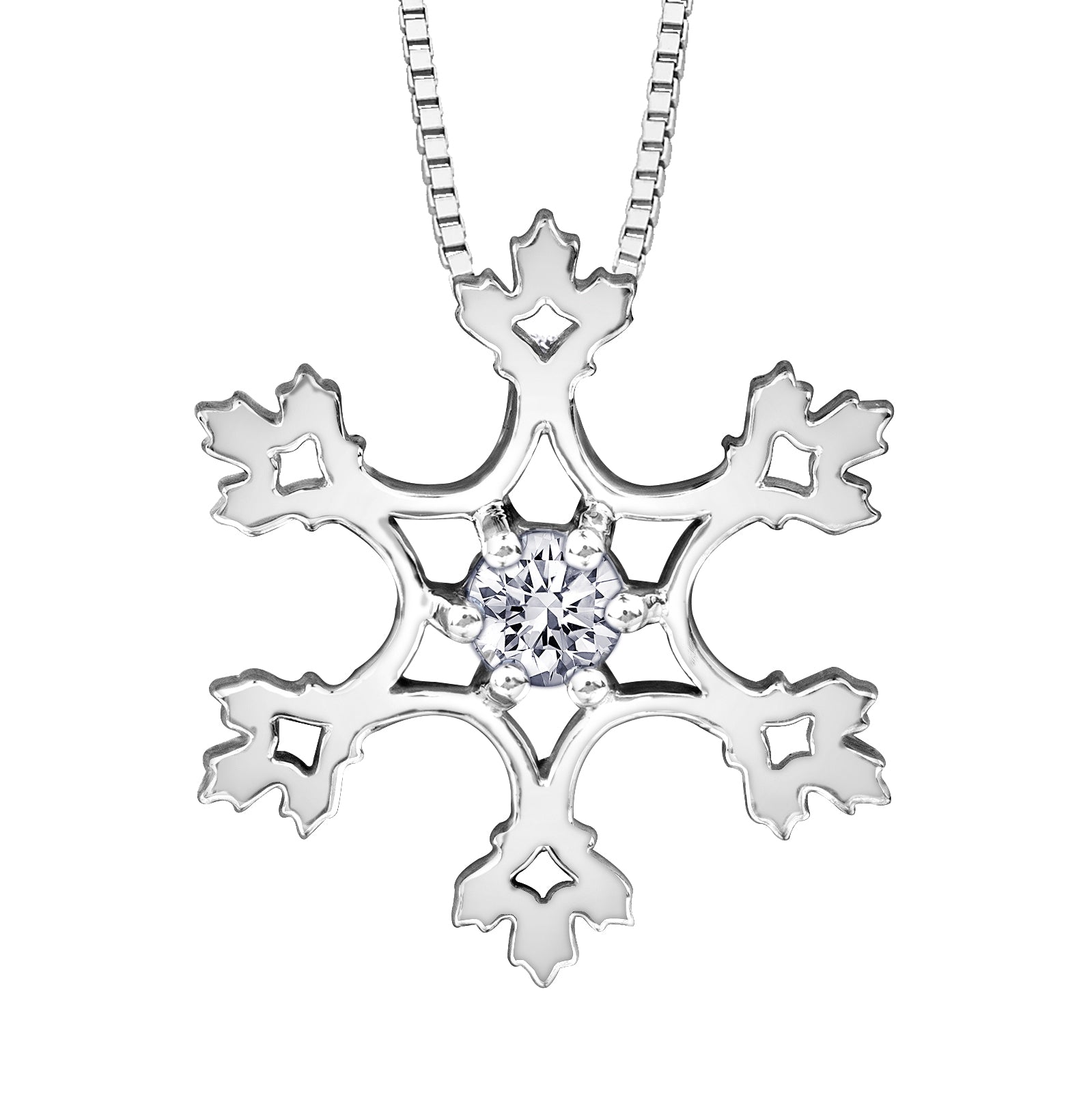 14k Canadian Diamond Snowflake Pendant