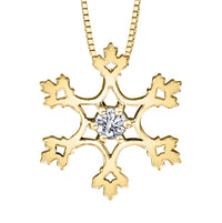14k Canadian Gold Diamond Snowflake Pendant | Yellow, White & Rose | Whistler Winter Keepsake
