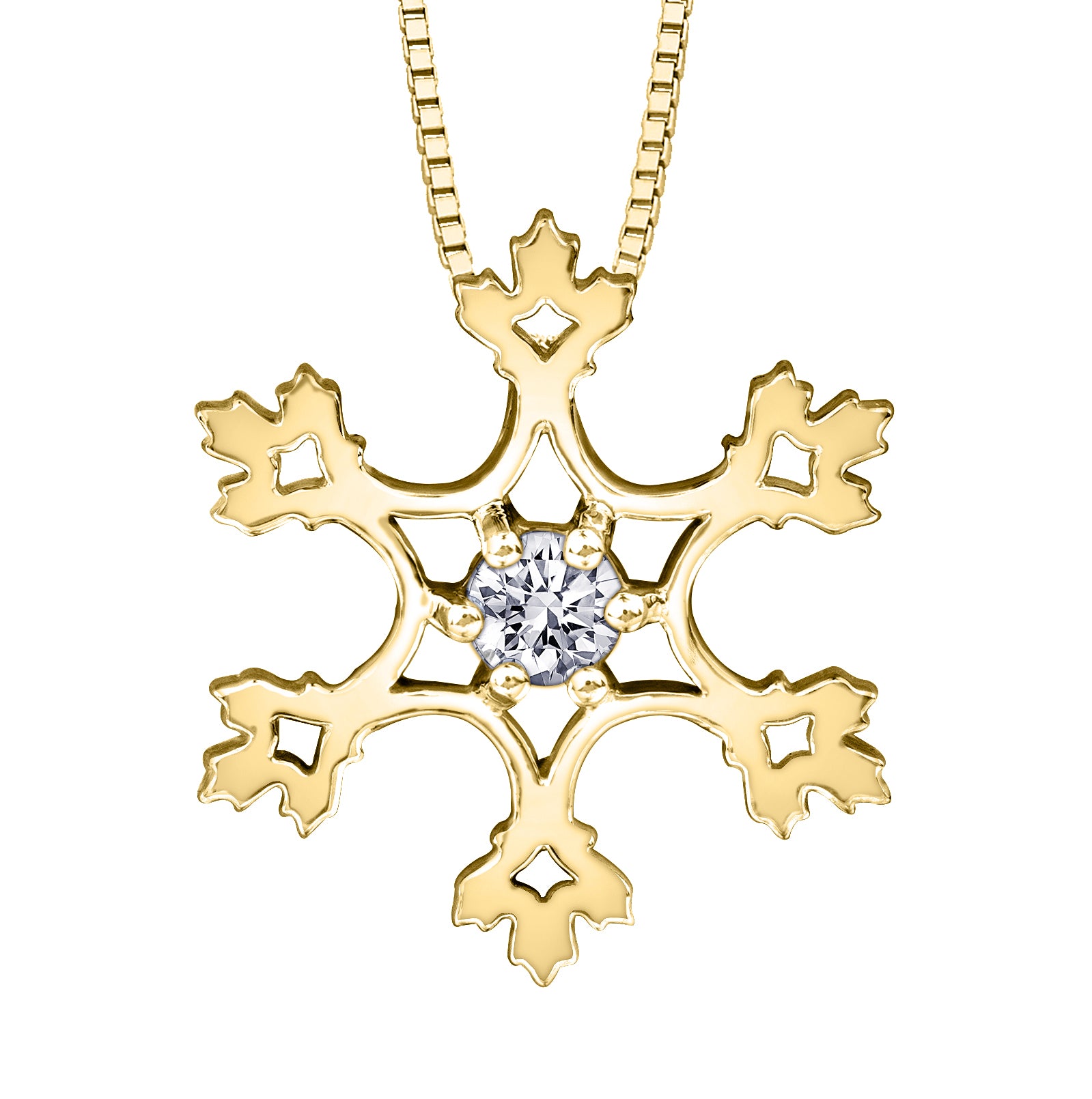 14k Canadian Diamond Snowflake Pendant