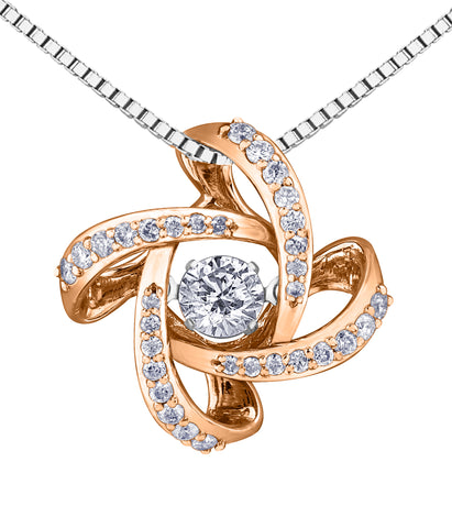 14k Rose Gold Canadian Diamond Pendant