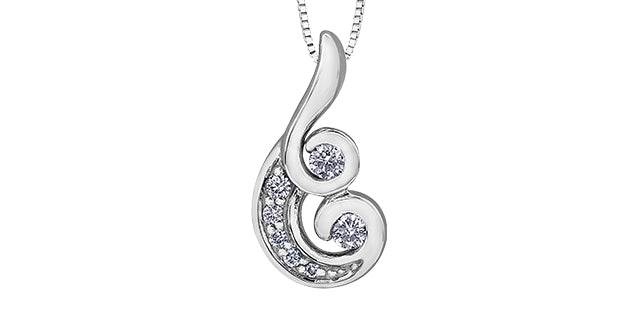 Canadian Diamond Swirl Pendant | Keir Fine Jewellery Whistler Keepsake