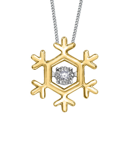 10k Canadian Diamond Snowflake Pendant