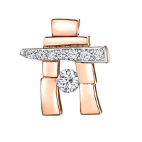 14k Rose Gold Canadian Diamond Inukshuk Pendant — 25th Anniversary