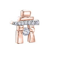 14k Rose Gold Canadian Diamond Inukshuk Pendant — 25th Anniversary