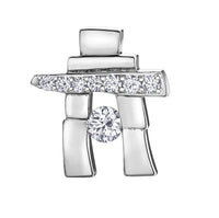 14k White Gold Canadian Diamond Inukshuk Pendant — 25th Anniversary