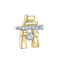 14k Yellow Gold Canadian Diamond Inukshuk Pendant — 25th Anniversary