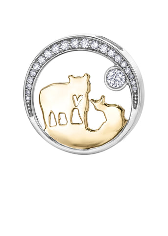 "25th Anniversary" 14k Canadian Gold Jeanie Bear Pendant with Canadian Diamond - Medium