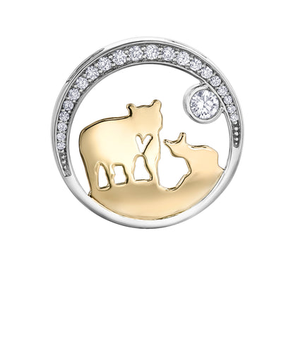 "25th Anniversary" 14k Canadian Gold Jeanie Bear Pendant with Canadian Diamond - Medium