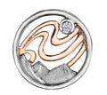 Sterling Silver & Rose Gold Canadian Diamond Whistler Mountain Pendant | Alpenglow | Whistler Keepsake