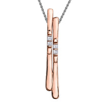 14k Rose Gold Canadian Diamond Skis Pendant | 0.12cttw | Whistler Mountain Keepsake