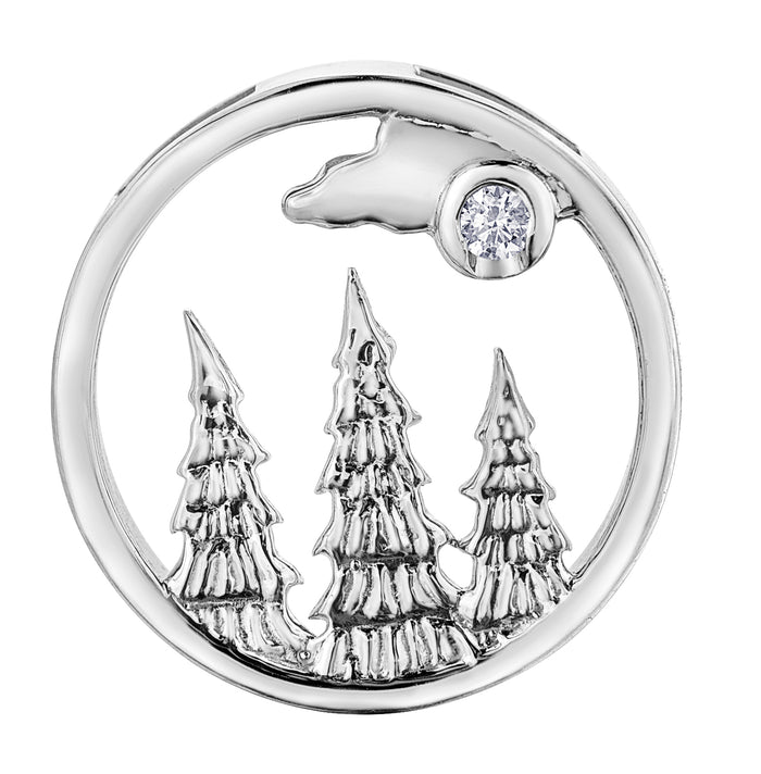 Sterling Silver Canadian Diamond Whistler Tree Pendant | Whistler Blackcomb Keepsake