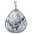 14k White Gold Canadian Diamond Whistler Skier Pendant | Dendritic Agate | Keir Original Design