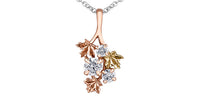 14k Canadian Gold Diamond Maple Leaf Branch Pendant