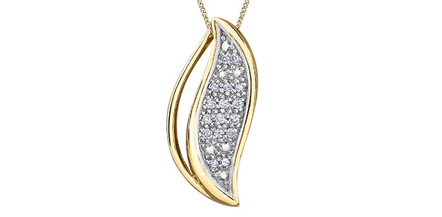 10k Yellow Gold Diamond Wave Pendant | 0.06cttw | Whistler Keepsake