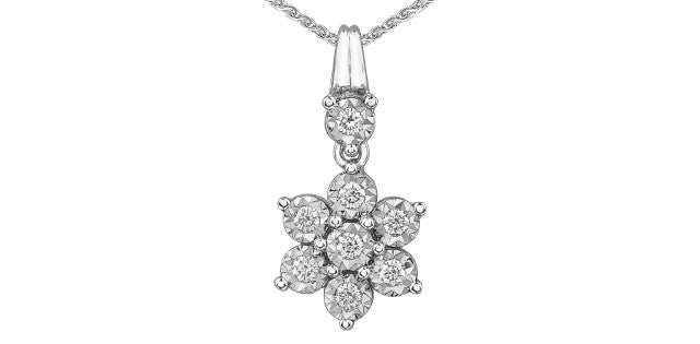 10k White Gold Diamond Snowflake Pendant | 0.20cttw | Whistler Winter Keepsake