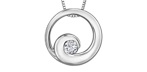 14k Canadian Diamond Wave Pendant