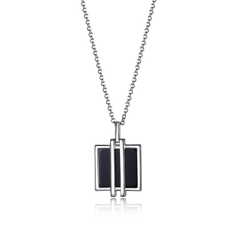 Elle - Sterling Silver 'Midnight' Square Pendant