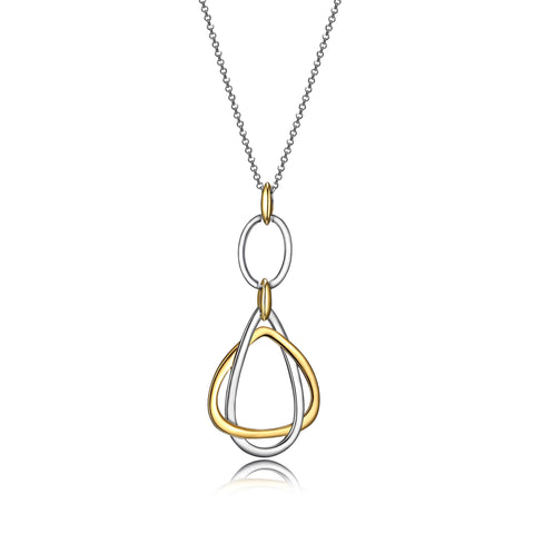 Elle - Sterling Silver "Trinity" Two-Tone Necklace