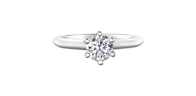 Platinum Canadian Diamond 6 Claw Solitaire Engagement Ring | Whistler Luxury Bridal