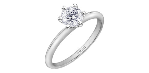 Platinum Canadian Diamond Six Claw Engagement Ring