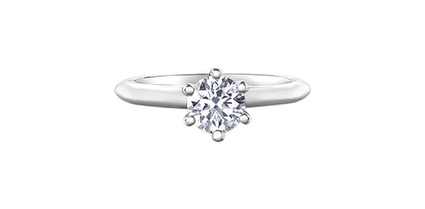 Platinum Canadian Diamond 6 Claw Engagement Ring