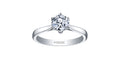 18k Canadian Diamond 6 Claw Solitaire Engagement Ring