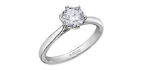 18k White Gold Canadian Diamond 6 Claw Solitaire Engagement Ring | 0.30–0.50ct | Whistler Bridal
