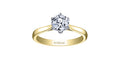 18k Canadian Diamond 6 Claw Solitaire Engagement Ring