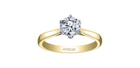 18k Yellow Gold Canadian Diamond 6 Claw Solitaire Engagement Ring | 0.30–0.50ct | Whistler Bridal