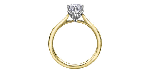18k Canadian Diamond 6 Claw Solitaire Engagement Ring