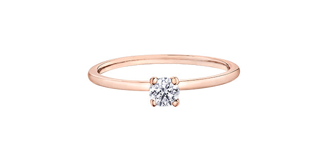 10k Canadian Diamond Solitaire Engagement Ring
