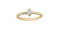 10k Yellow Gold Marquise Diamond Bezel Stacker Ring | Whistler Keepsake