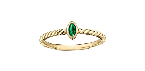 10k Emerald Stacker Ring