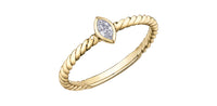 10k Yellow Gold Marquise Diamond Bezel Stacker Ring | Whistler Keepsake