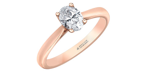 18k Canadian Oval Diamond Solitaire Engagement Ring