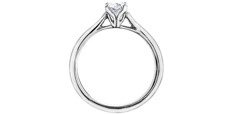 18k Canadian Oval Diamond Solitaire Engagement Ring