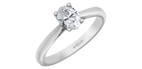 18k White Gold Canadian Diamond Oval Solitaire Engagement Ring | 0.30–0.50ct | Whistler Bridal
