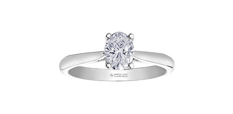 18k Canadian Oval Diamond Solitaire Engagement Ring