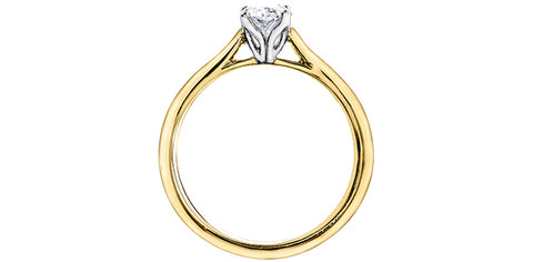 18k Canadian Oval Diamond Solitaire Engagement Ring