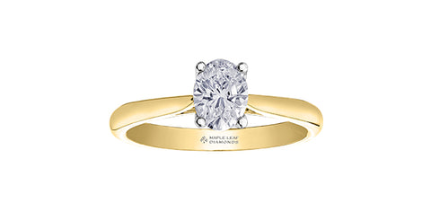 18k Canadian Oval Diamond Solitaire Engagement Ring