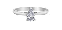 18k White Gold Canadian Diamond Pear Shape Solitaire Engagement Ring | 0.30–0.50ct | Whistler Bridal